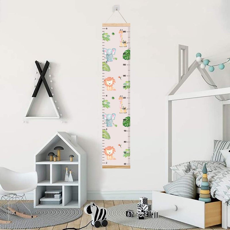 Lvpai Animals Growth Chart for Kids, Baby Height Chart, Canvas Height Measuring Rulers for Boys Girls (Animals 2) - Image 5